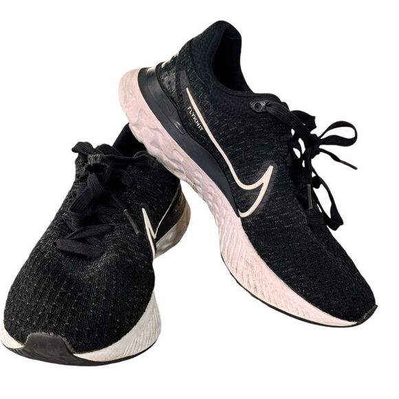 Nike React Infinity Run Flyknit 3 Black & White Running Shoes Sneakers. - Picture 2 of 8
